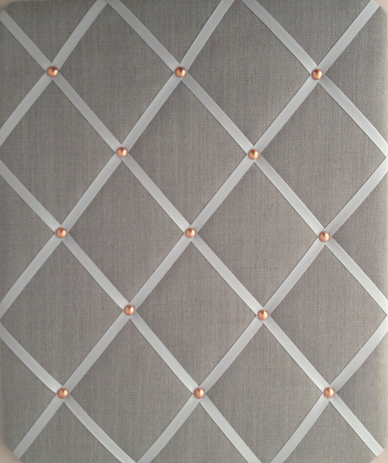 Pin Board/notice Board grey Linen Fabric With Copper Etsy