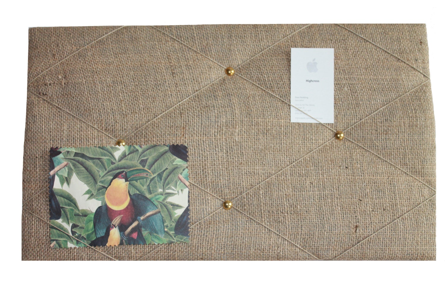 Pin Board/notice Board burlap Fabric With Brass Etsy