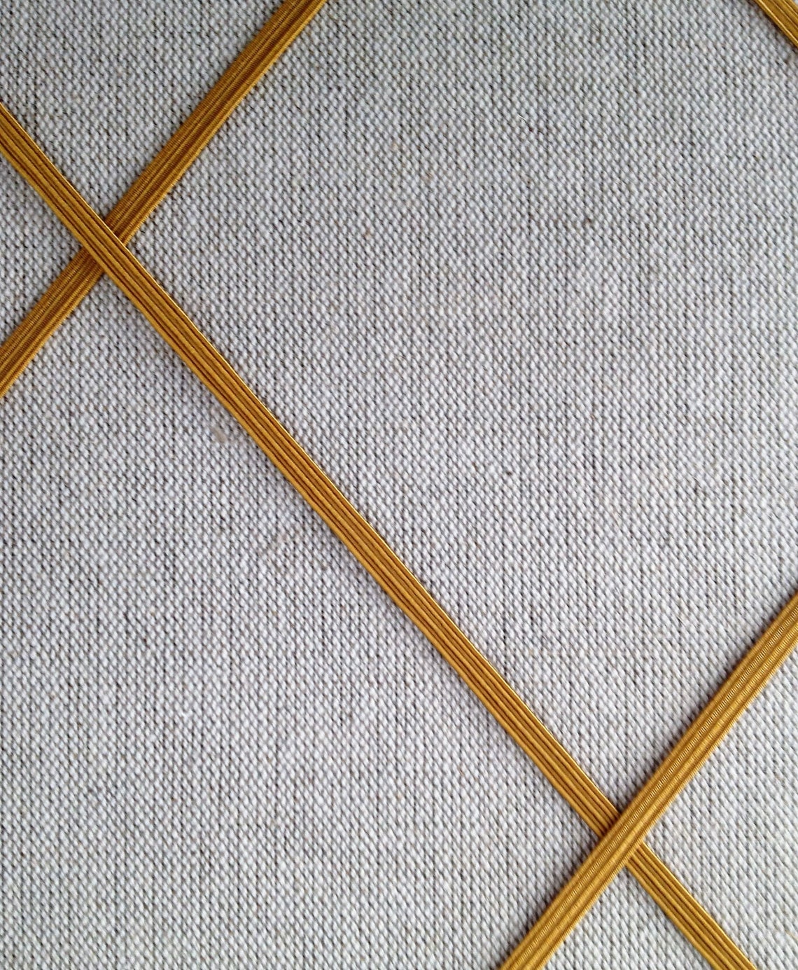 Pin Board/notice Board natural Linen With Gold Elastic Lattice Message