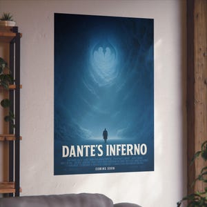 Dante's Inferno Fine Art Poster | Gothic Wall Decor, Fantasy Art Print, Literature Gifts, Home Office Wall Art, Movie Poster, satire