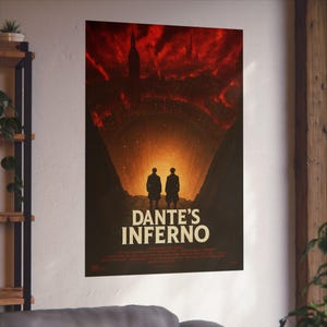 Dante's Inferno Fine Art Poster | Gothic Wall Decor, Fantasy Art Print, Literature Gifts, Home Office Wall Art, Movie Poster, satire