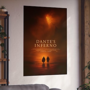 Dante's Inferno Fine Art Poster | Gothic Wall Decor, Fantasy Art Print, Literature Gifts, Home Office Wall Art, Movie Poster, satire