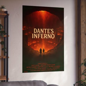 Dante's Inferno Fine Art Poster | Gothic Wall Decor, Fantasy Art Print, Literature Gifts, Home Office Wall Art, Movie Poster, satire