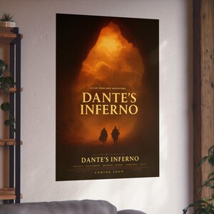 Dante's Inferno Fine Art Poster | Gothic Wall Decor, Fantasy Art Print, Literature Gifts, Home Office Wall Art, Movie Poster, satire
