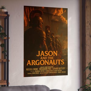 Epic Movie Fine Art Poster, Jason and the Argonauts Wall Decor, Vintage Movie Print, Classic Film Art, Home Theater Decor, satire
