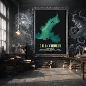 The Call of Cthulhu Movie Poster | H.P. Lovecraft Cosmic Horror Print | Eldritch Monster Art | Mythos Wall Decor | Satire