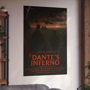 Dante's Inferno Fine Art Poster | Gothic Wall Decor, Fantasy Art Print, Literature Gifts, Home Office Wall Art, Movie Poster, satire