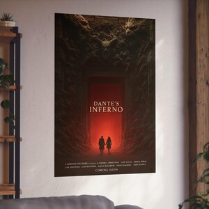 Dante's Inferno Fine Art Poster | Gothic Wall Decor, Fantasy Art Print, Literature Gifts, Home Office Wall Art, Movie Poster, satire