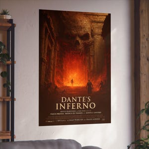 Dante's Inferno Fine Art Poster | Gothic Wall Decor, Fantasy Art Print, Literature Gifts, Home Office Wall Art, Movie Poster, satire