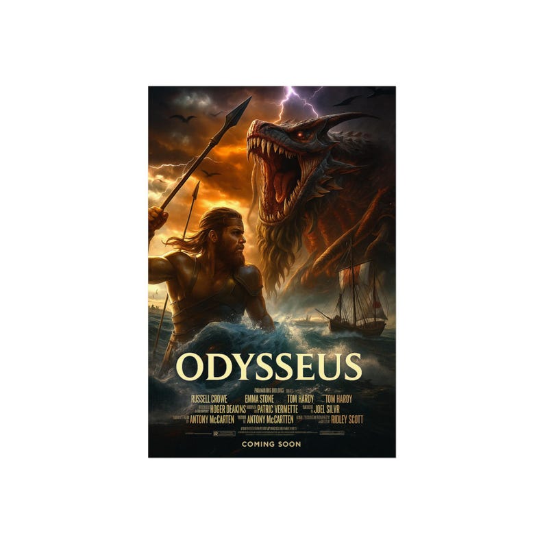 Odysseus Movie Poster | the Odyssey Wall Art | Greek Mythology Print ...