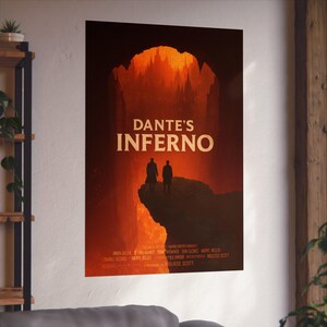 Dante's Inferno Fine Art Poster | Gothic Wall Decor, Fantasy Art Print, Literature Gifts, Home Office Wall Art, Movie Poster, satire