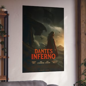 Dante's Inferno Fine Art Poster | Gothic Wall Decor, Fantasy Art Print, Literature Gifts, Home Office Wall Art, Movie Poster, satire