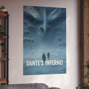 Dante's Inferno Fine Art Poster | Gothic Wall Decor, Fantasy Art Print, Literature Gifts, Home Office Wall Art, Movie Poster, satire