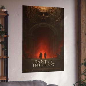 Dante's Inferno Fine Art Poster | Gothic Wall Decor, Fantasy Art Print, Literature Gifts, Home Office Wall Art, Movie Poster, satire