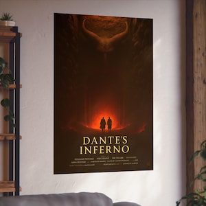 Dante's Inferno Fine Art Poster | Gothic Wall Decor, Fantasy Art Print, Literature Gifts, Home Office Wall Art, Movie Poster, satire