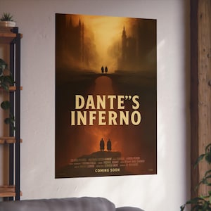 Dante's Inferno Fine Art Poster | Gothic Wall Decor, Fantasy Art Print, Literature Gifts, Home Office Wall Art, Movie Poster, satire