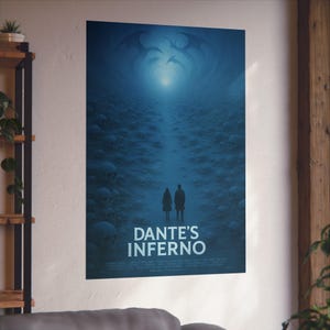 Dante's Inferno Fine Art Poster | Gothic Wall Decor, Fantasy Art Print, Literature Gifts, Home Office Wall Art, Movie Poster, satire