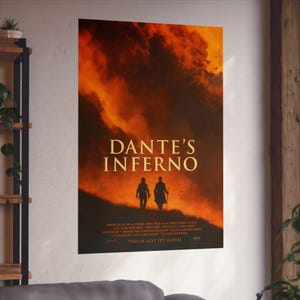 Dante's Inferno Fine Art Poster | Gothic Wall Decor, Fantasy Art Print, Literature Gifts, Home Office Wall Art, Movie Poster, satire