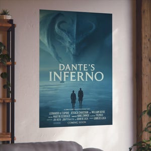 Dante's Inferno Fine Art Poster | Gothic Wall Decor, Fantasy Art Print, Literature Gifts, Home Office Wall Art, Movie Poster, satire