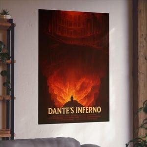 Dante's Inferno Fine Art Poster | Gothic Wall Decor, Fantasy Art Print, Literature Gifts, Home Office Wall Art, Movie Poster, satire