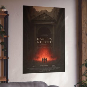 Dante's Inferno Fine Art Poster | Gothic Wall Decor, Fantasy Art Print, Literature Gifts, Home Office Wall Art, Movie Poster, satire