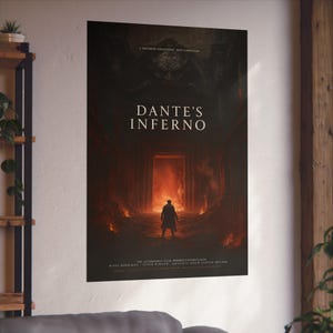 Dante's Inferno Fine Art Poster | Gothic Wall Decor, Fantasy Art Print, Literature Gifts, Home Office Wall Art, Movie Poster, satire