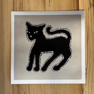 黒猫プリント | ハイコントラストベビーアート | デザイナーフレンドリーベビープリント | オリジナルアートプリント