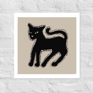 黒猫プリント | ハイコントラストベビーアート | デザイナーフレンドリーベビープリント | オリジナルアートプリント