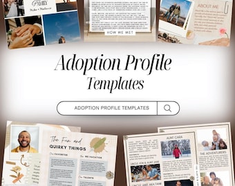 Sjabloon adoptieprofiel: modern bewerkbaar adoptieboek (digitale download)