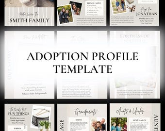 Afdrukbaar adoptieprofiel: bewerkbare familieverhaalherinnering (digitale download)