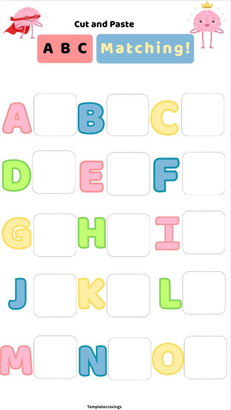 ABC Matching! Easy Download, Printable, Fun Learning Activity, Great ...