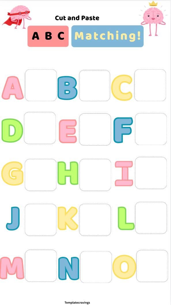 ABC Matching! Easy Download, Printable, Fun Learning Activity, Great ...