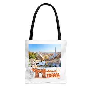 Barcelona Inspired Tote Bag, Travel Bag, Beach Bag, Eco-Friendly Gift, Vacation Accessory