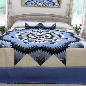 Absolutely unique handmade Dutch Amish quilted patchwork for a double bed king size