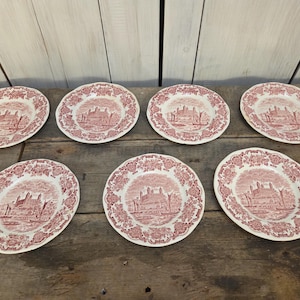Set med 6 vintage tallrikar – Enoch Wedgwood Royal Homes of Britain