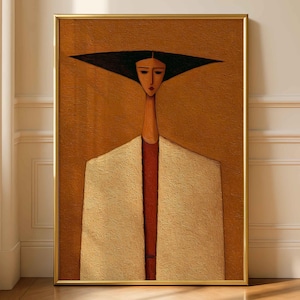 Modern Abstract Woman Portrait Printable Wall Art, Minimalist Fashion Illustration Poster, Contemporary Figurative Art Digital Download