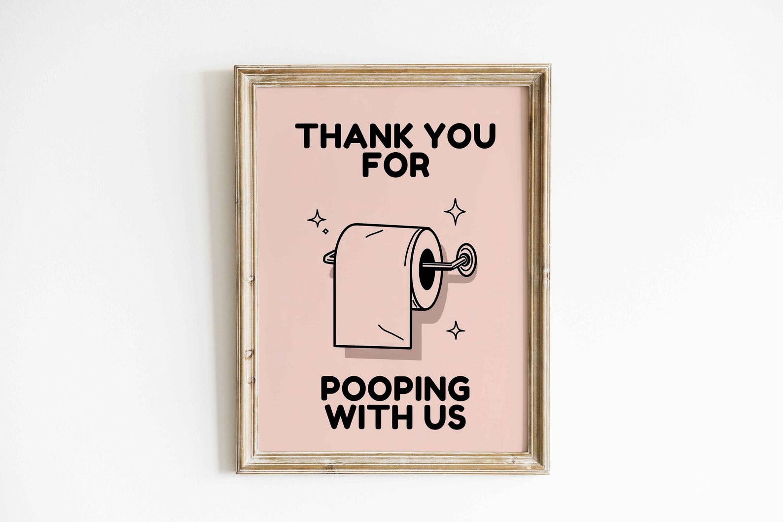 Funny Bathroom Wall Art Print, Thank You for Pooping With Us Sign ...