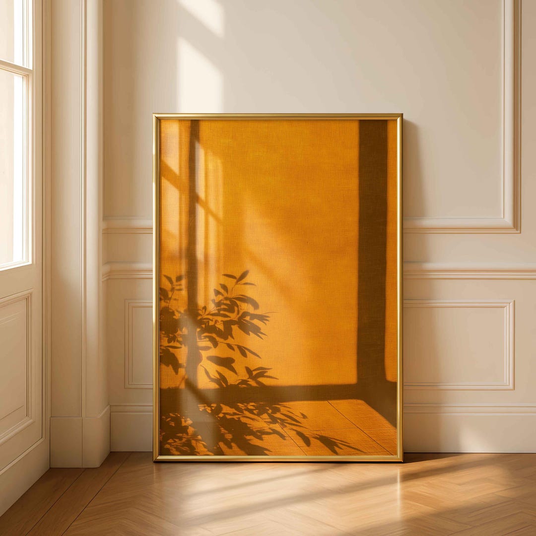 Golden Hour Window Shadow Printable Wall Art, Minimalist Sunlight ...