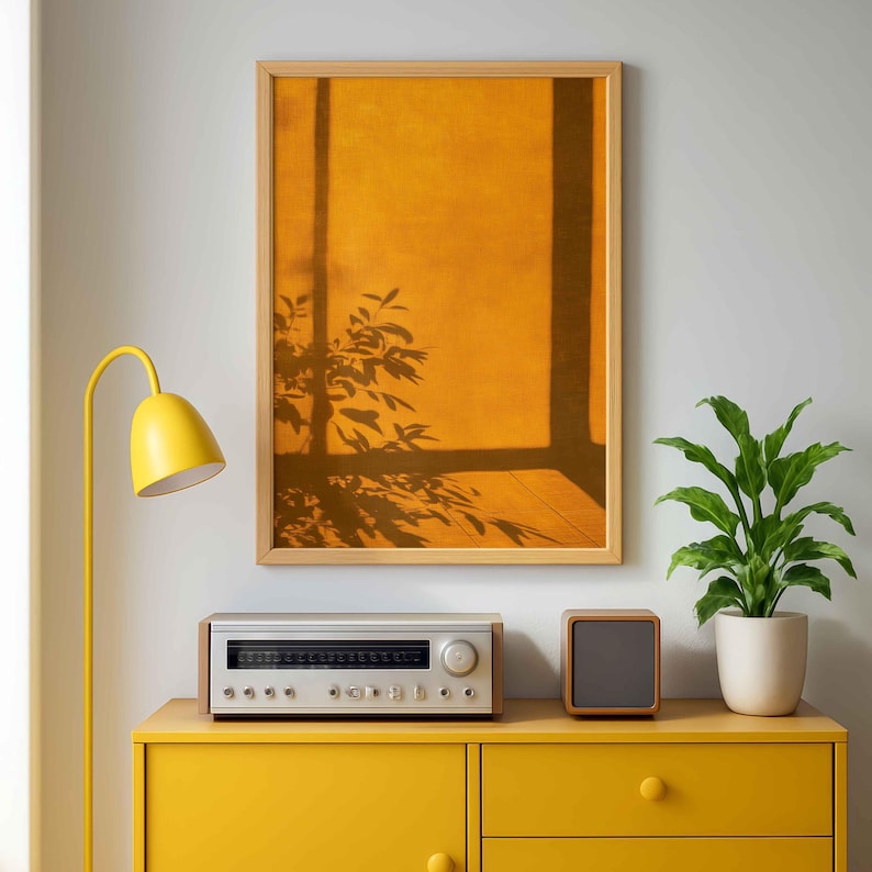 Golden Hour Window Shadow Printable Wall Art, Minimalist Sunlight ...