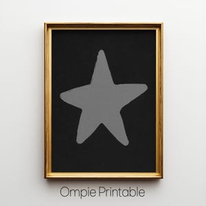 Retro Hand Drawn Star Wall Art,  Trendy Printable Wall Art, Large Printable Art, Trendy Room Decor,Digital Download