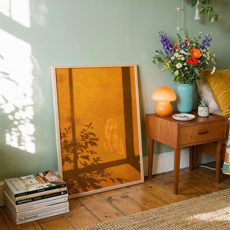 Golden Hour Window Shadow Printable Wall Art, Minimalist Sunlight ...