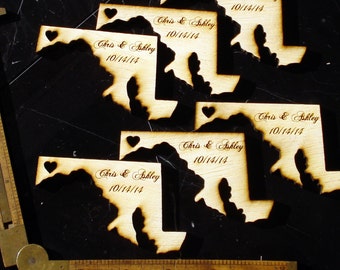 100 Maryland State Wedding Favors Custom Engraved