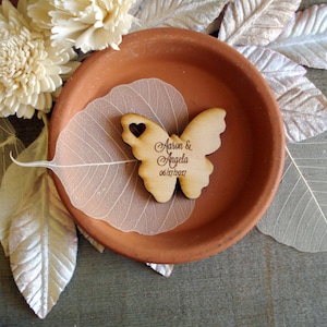 Wood Butterfly Wedding Favors 100 pieces Butterflies table decoration custom wedding favors image 1