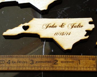 50 North Carolina State Wedding Favors Custom Engraved