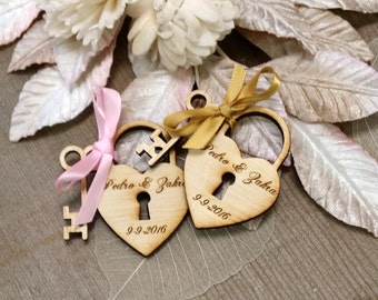 Heart and Key Wedding Favors 115 pieces Love Locks Wedding Favor