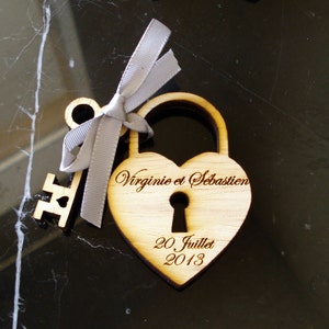 125 Heart and Key Wedding Favors Skeleton Key image 3