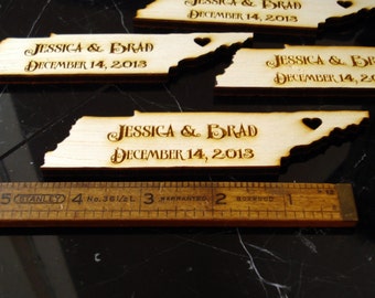 100 Tennessee State Wedding Favors Custom Engraved Personalized