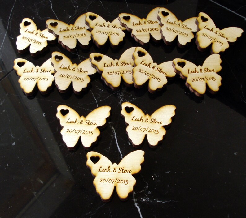 Wood Butterfly Wedding Favors 30 Pieces Butterflies Etsy