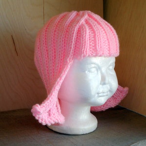 Baby Size Light Pink Hat Hair Knit Wig Baby Wig image 4