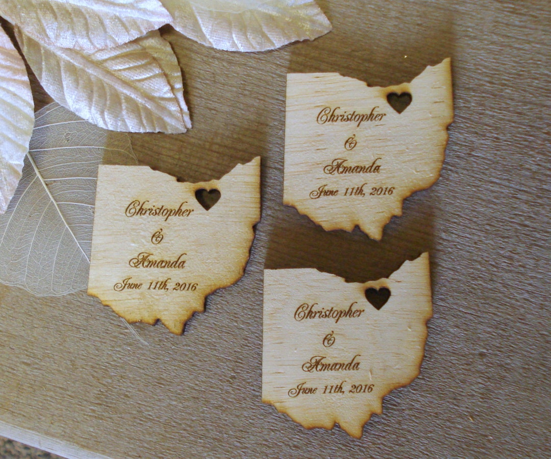 100 Ohio State Wedding Favors Custom Engraved Etsy